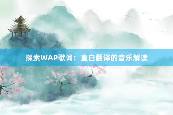 探索WAP歌词：直白翻译的音乐解读